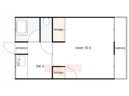 武庫之荘マンション(1DK/3階)の間取り写真