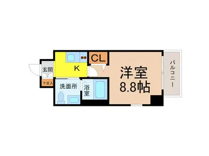 エステムプラザ名古屋・栄プレミアム(1K/4階)の間取り写真