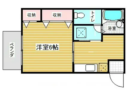 中山手ガーデンパレス A棟(1DK/1階)の間取り写真