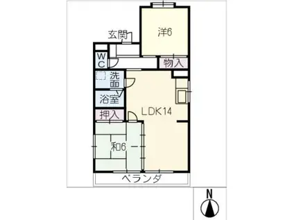 シャトーハイツ(2LDK/3階)の間取り写真