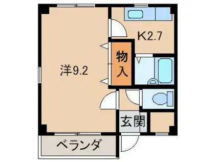 サンハイツ紀三井寺(1K/2階)の間取り写真