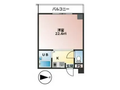 三景マンション(1K/2階)の間取り写真