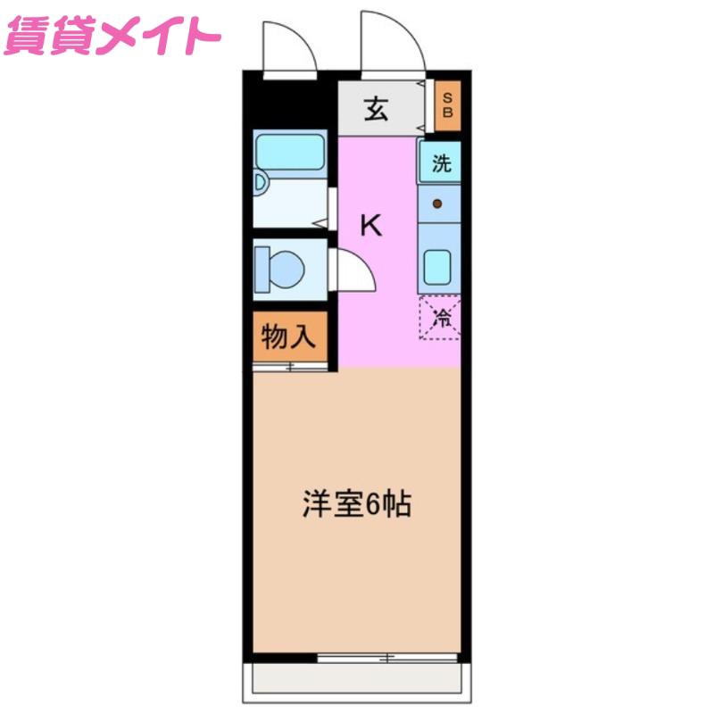 ソレイユ(1K/2階)の間取り写真
