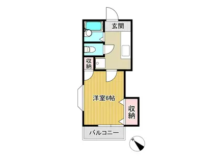 HOUSE NK I(1K/2階)の間取り写真