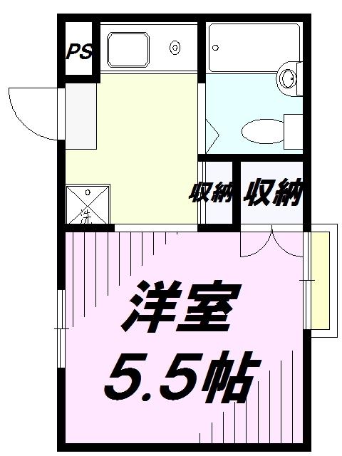 ルーブル子安(ワンルーム/1階)の間取り写真