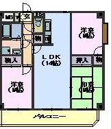 カーサ本山(3LDK/4階)の間取り写真