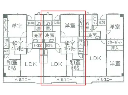 シャイニーカジモト(3LDK/2階)の間取り写真