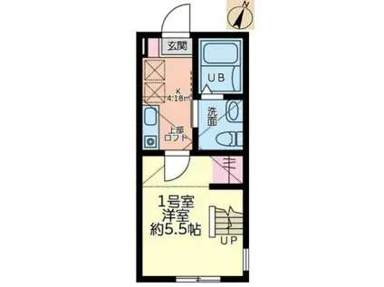 陽だまりテラス縁さがみ野(1K/1階)の間取り写真