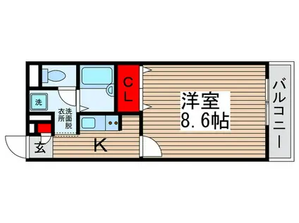 アンプルールフェール豊四季II(1K/3階)の間取り写真