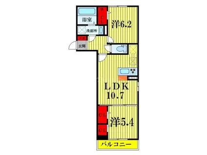 エスポワール(2LDK/3階)の間取り写真