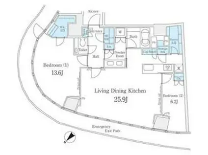 パークコート青山ザタワー(2SLDK/15階)の間取り写真