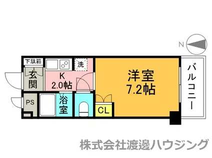 グランコート江坂(1K/4階)の間取り写真