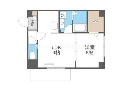 アリビラ鶴橋(1LDK/4階)の間取り写真