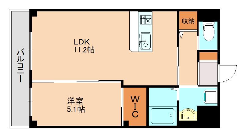 コンフォルト春日西II(1LDK/2階)の間取り写真