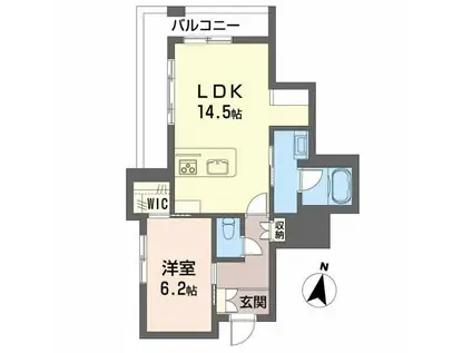 LUANA KAMISUGI(1LDK/3階)の間取り写真