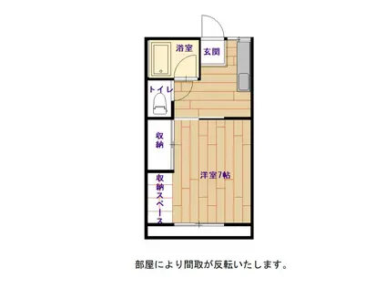 リベラルハイツD(1K/2階)の間取り写真