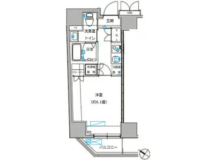 ミテッツァ北品川(1K/7階)の間取り写真