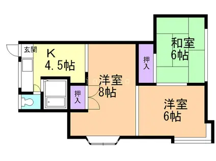 ステータス浪岡(3K/2階)の間取り写真