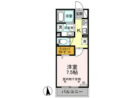 レフィナード(1K/2階)の間取り写真