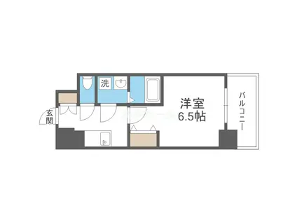 ワールドアイ難波CITY GATE(1K/4階)の間取り写真