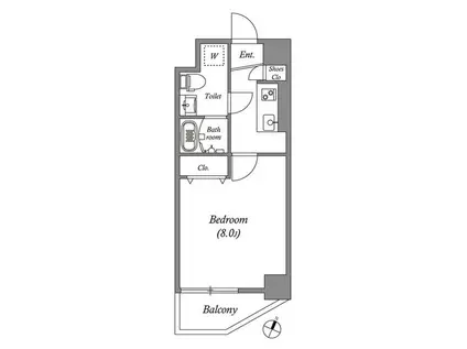 GRAN PASEO浅草II(1K/5階)の間取り写真