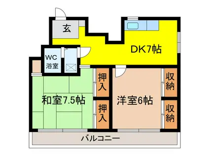 ソフィアマンション(2DK/3階)の間取り写真