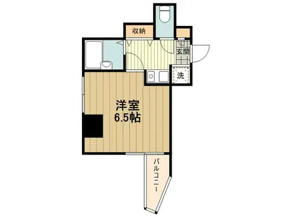 京王線 京王八王子駅 徒歩10分 8階建 築27年(1K/3階)の間取り写真