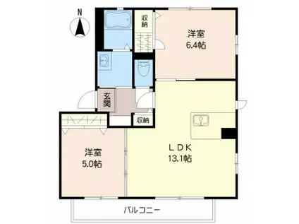 フォレスタMプリモ(2LDK/2階)の間取り写真