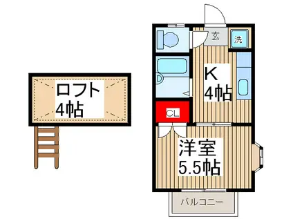 広和ハイツ(1K/2階)の間取り写真