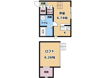 プリマ湖城が丘壱番館(ワンルーム/1階)の間取り写真