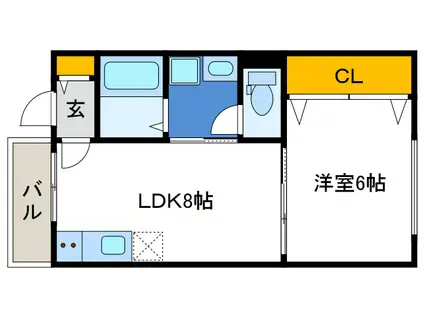 グレイス泉尾(1LDK/1階)の間取り写真