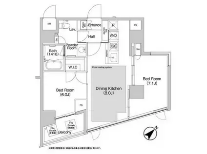 BPRレジデンス渋谷(2DK/8階)の間取り写真