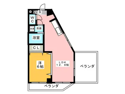 ロワ・リビエール(1LDK/5階)の間取り写真