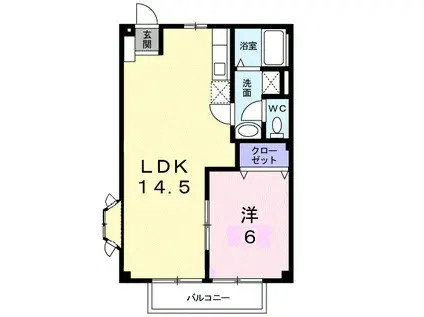カーム小林(1LDK/2階)の間取り写真