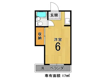 サンハイツ(ワンルーム/1階)の間取り写真