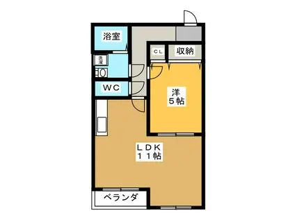 FORTUNA CAROTE(1LDK/1階)の間取り写真