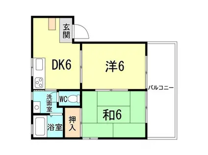 山本ハイツ(2DK/2階)の間取り写真