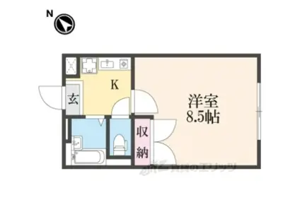 レオパレスプランドール(1K/1階)の間取り写真