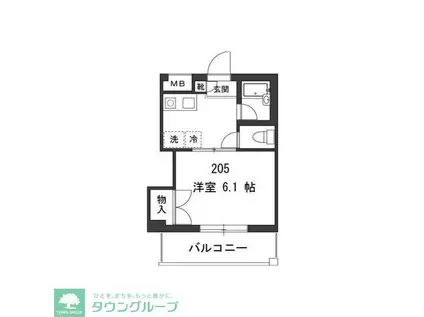 KINGS NEST(1K/2階)の間取り写真