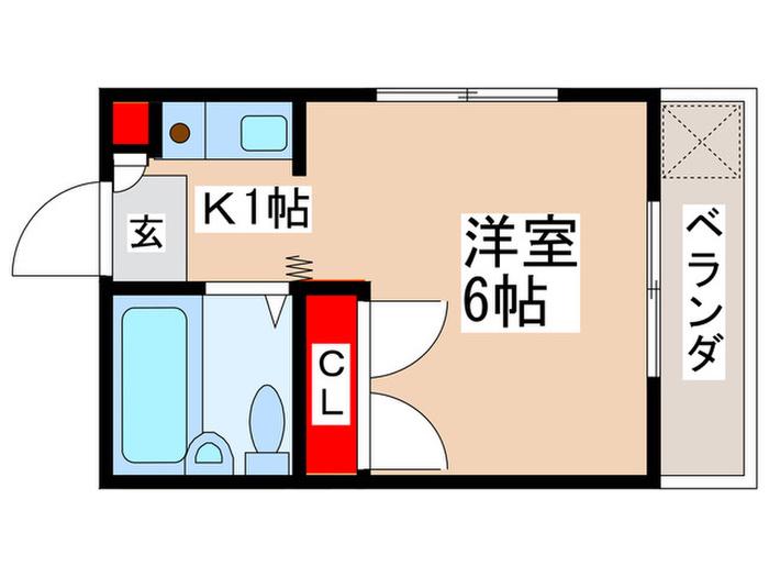 スカイコートK(1K/3階)の間取り写真