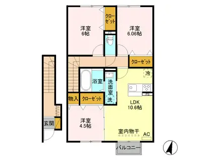 アステールIII 202(3LDK/2階)の間取り写真