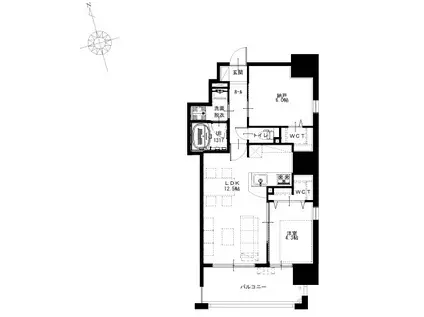 BAUHAUS榎町公園(2LDK/9階)の間取り写真