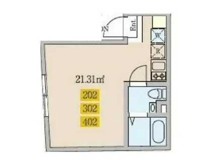 GLANZ 目黒(ワンルーム/1階)の間取り写真