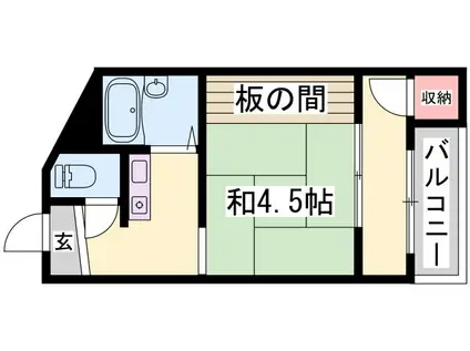 フォレストコート(1K/2階)の間取り写真