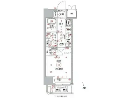 ARTESSIMO PITORE(1K/9階)の間取り写真