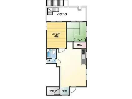 遠州鉄道 遠州病院駅 徒歩2分 7階建 築38年(2LDK/7階)の間取り写真