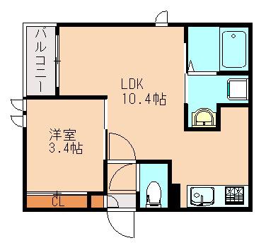 REGALEST フェルン片島(1LDK/1階)の間取り写真