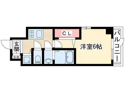 エスリードレジデンス大阪福島フロント(1K/3階)の間取り写真