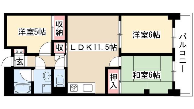 マリオン 大曽根(3LDK/5階)の間取り写真
