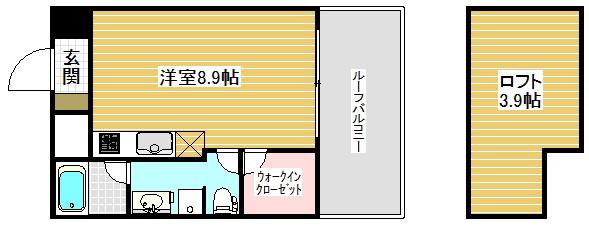 エスフォート神戸小河通(1K/4階)の間取り写真